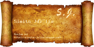 Simits Júlia névjegykártya